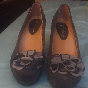 Earthies suede platform heels